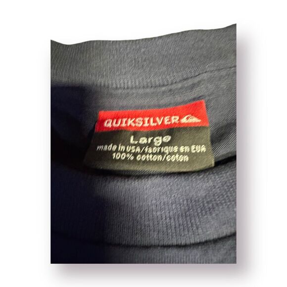 Quiksilver Graphic T-Shirt Size Large Dark Gray Shirt Retro 100% Cotton Skater - Picture 4 of 4